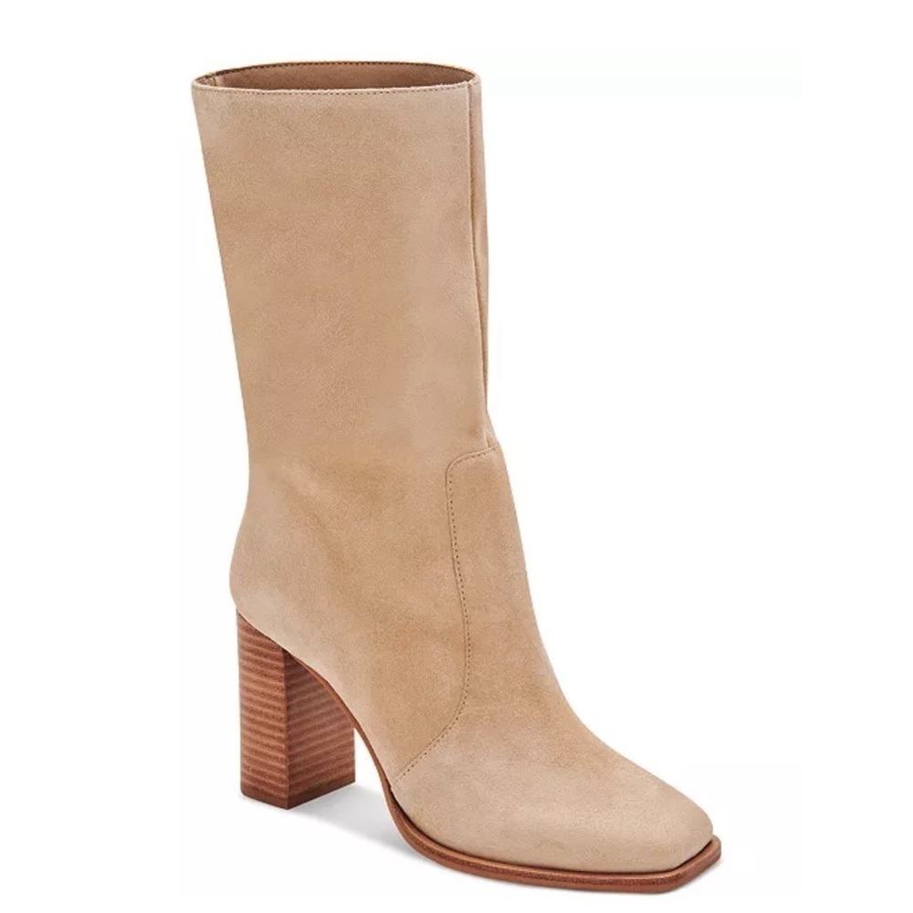 DOLCE VITA Calf High Suede Nokia Slouch Booties in Dune
